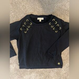 MICHAEL Michael Kors Black Top with Gold Accents
